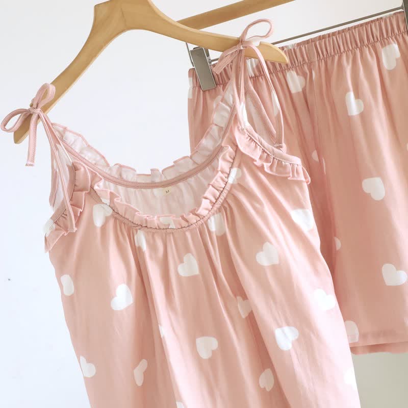 Cotton Double Gauze Heart Cami Pajamas - image 5