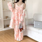 Ink Wash Landscape Lace Trim Pajamas(3PCS) - image 5