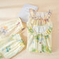 Floral Ruffled Cotton Gauze Pajama Set - image 2