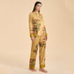 Luxurious Floral & Green Leaf Pajama Set - image 5