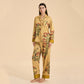 Luxurious Floral & Green Leaf Pajama Set - image 2