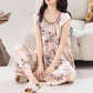 Peach Blossom Button Front Loungewear Set - image 1