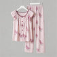 Floral Flutter Sleeve Button Front  Pajamas - image 3
