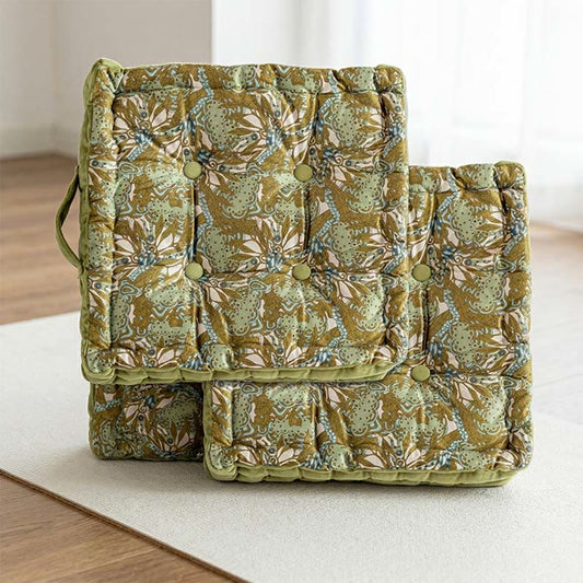 Vintage Green Square  Throw Pillow - Green - 40cm x 40cm x 9cm - image 0