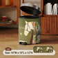 Lychee Texture Equestrian Leather Trash Can - Green - Foot-Pedal - 10"W x 10"L x 12"H - image 5