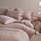 Checkered Cotton Duvet Cover Bedding Set - Pink - King - Flat Sheet - image 8