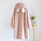 Couple Matching Grid Textured Hooded Flannel Robe - image 4