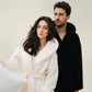 Couple Mtaching Plush Hooded Herringbone Robe - image 1