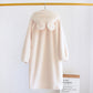 Minimalist Style Solid Color Hooded Robe - image 3