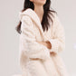 Embossed Plush Coral Fleece Hooded Robe - image 6