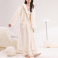 Embossed Plush Coral Fleece Hooded Robe - image 4