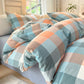 Multi-Color Plaid Cotton Bedding Set - Blue & Orange - 2PCS Pillowcases - 19" x 29" - image 5