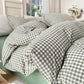 Small Check Gingham Cotton Bedding Set - Green - 2PCS Pillowcases - 19" x 29" - image 18