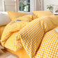 Small Check Gingham Pure Cotton Bedding Set - Yellow - 2PCS Pillowcases - 19" x 29" - image 4