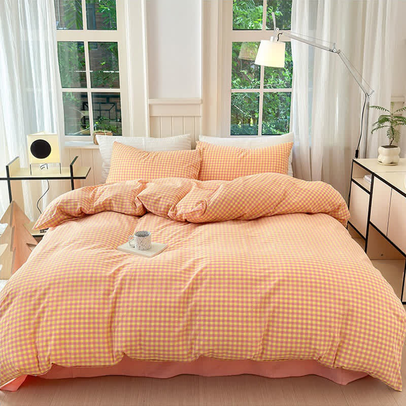 Small Check Gingham Cotton Bedding Set - image 8