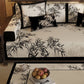 Vintage Oriental Bamboo Leaf Sofa Slipcover - image 3
