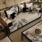 Vintage Oriental Bamboo Leaf Sofa Slipcover - image 1