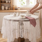 Romantic Floral Lace Ruffled Edge Tablecloth - image 1