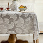 Elegant Ginkgo Leaf Jacquard Tablecloth - 55" x 102" - Grey - image 6