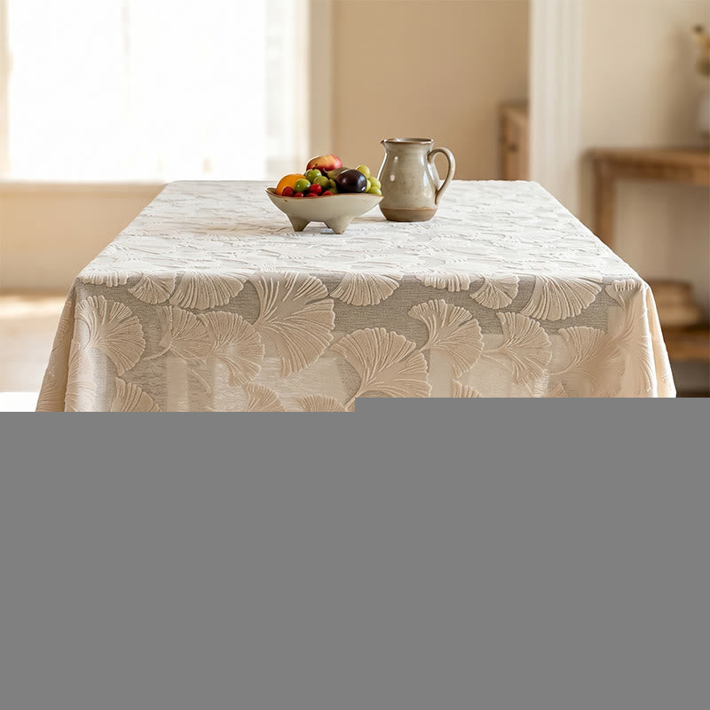 Elegant Ginkgo Leaf Jacquard Tablecloth - image 5