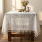 Romantic Floral Leaf  Lace Tassel Tablecloth - image 2