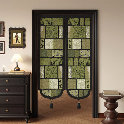 Ownkoti Retro Patchwork Room Divider Door Curtain - 39"W x 55"L - image 0