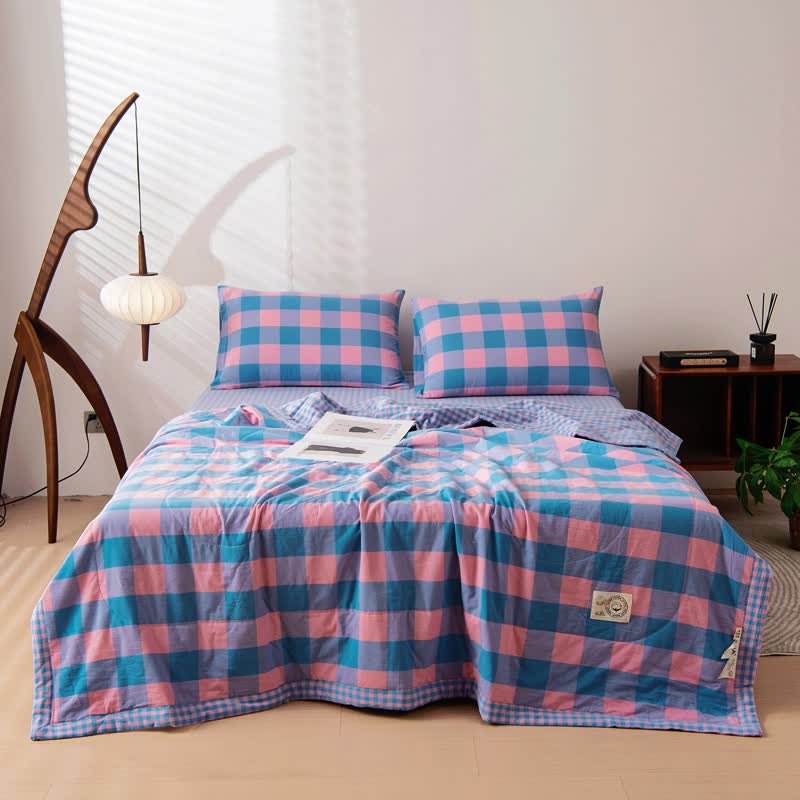 Yarn-dyed Plaid Pure Cotton Vintage Bedding - image 12