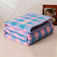 Yarn-dyed Plaid Pure Cotton Vintage Bedding - Blue & Pink - Quilt - King - image 10