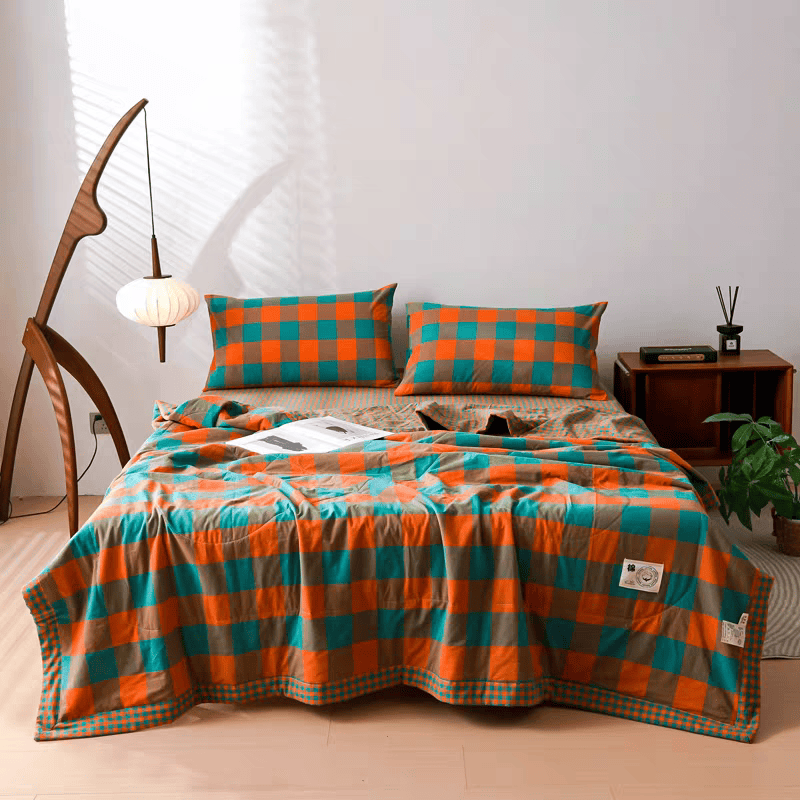 Yarn-dyed Plaid Pure Cotton Vintage Bedding - image 5