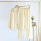 Gingham Pure Cotton Pajama Set - Yellow - XL - image 14