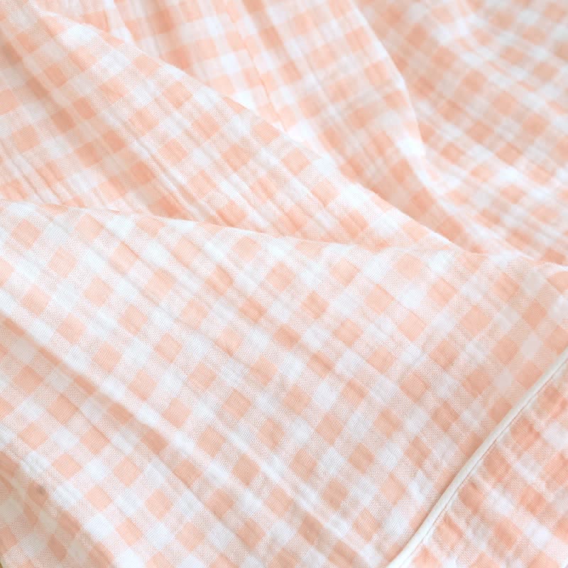 Gingham Cotton Gauze Pajamas with Colorful Buttons - image 13