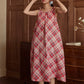 Red Plaid Tie Straps Nightgown - image 3