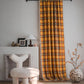 Farmhouse Style Orange Plaid Tassel Curtain - image 2