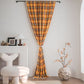 Farmhouse Style Orange Plaid Tassel Curtain - image 0