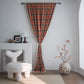 Farmhouse Style Rust Red Plaid Tassel Curtain - image 0