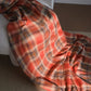 Farmhouse Style Rust Red Plaid Tassel Curtain - image 9