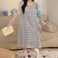 Blue Gingham Sleeveless Lounge Dress - image 2
