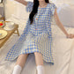 Blue Gingham Sleeveless Lounge Dress - image 4