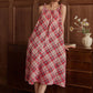 Red Plaid Tie Straps Nightgown - image 6