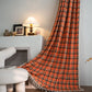 Bright Orange Plaid Tassel Curtain - image 1