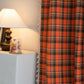 Bright Orange Plaid Tassel Curtain - image 9
