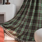 Vintage Style Green Plaid Tassel Curtain - image 2