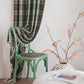 Vintage Style Green Plaid Tassel Curtain - image 4