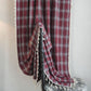 Vintage Style Burgundy Plaid Tassel Curtain - image 5