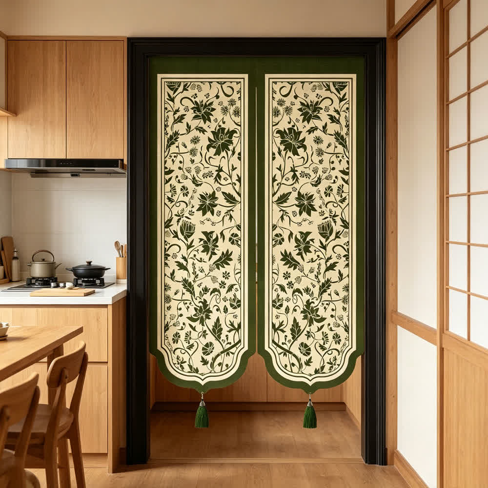 Vintage Floral Room Divider Door Curtain - image 3