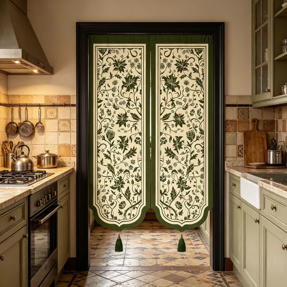 Vintage Floral Room Divider Door Curtain - image 4