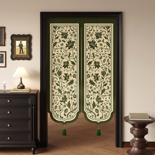 Vintage Floral Room Divider Door Curtain - 39"W x 55"L - image 0