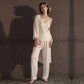 Elegant Silky Lace Trim Loungewear Set(3PCS) - image 7