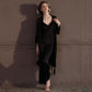 Elegant Silky Lace Trim Loungewear Set(3PCS) - image 4