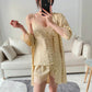 Leopard Lace Trim Cami Shorts Robe Set - image 10